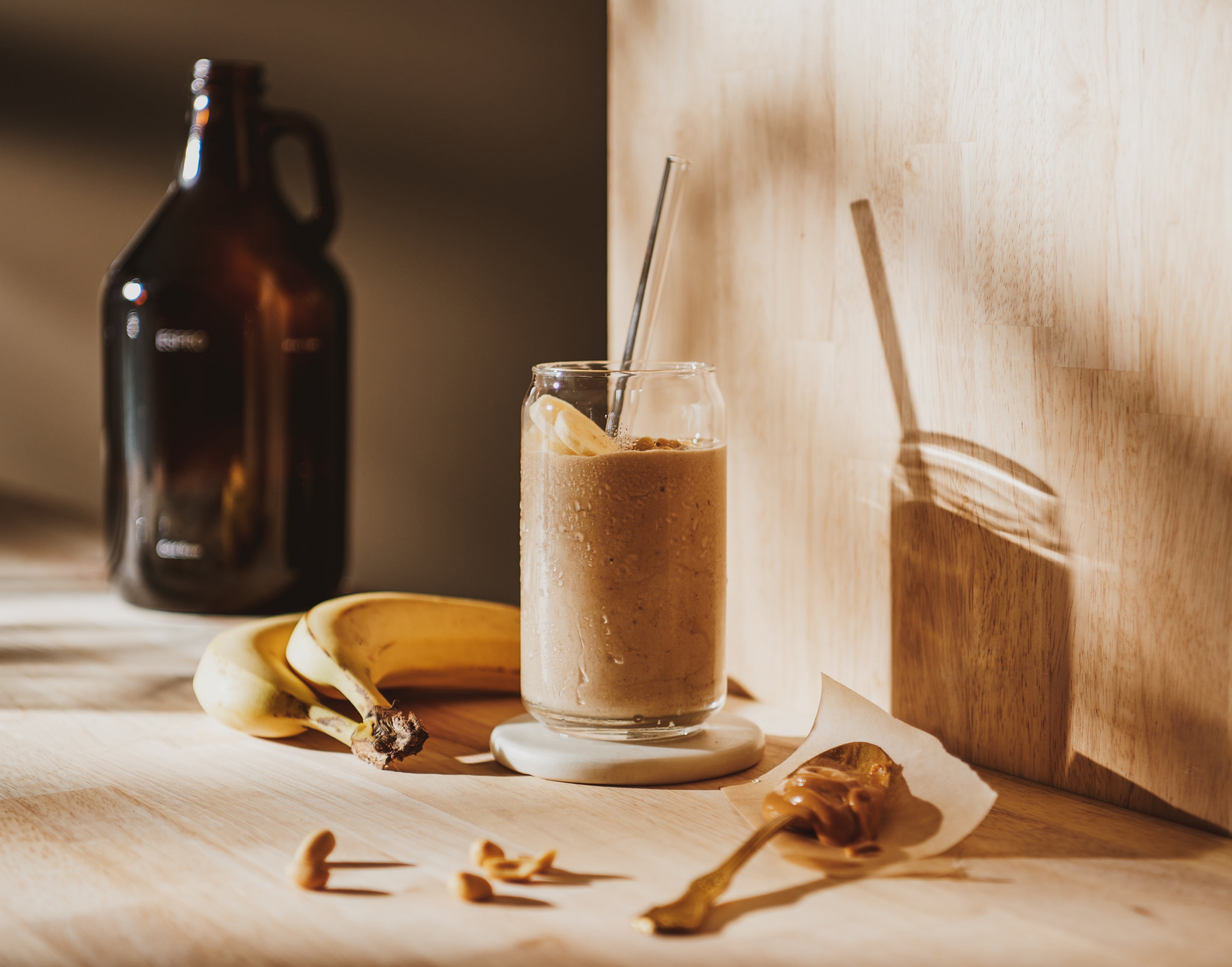 Cold Brew Peanut Butter-Banana Smoothie (One Word…YUM)